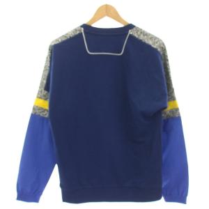 LACOSTE SPORT スウェットカットソー トレーナー 長袖 ワッペン 異素材切替 FR2 紺 ネイビー 青 ブルー