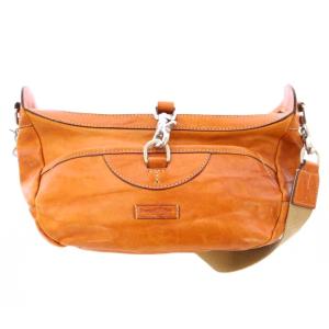 STIFFELIO RODI スティッフェリオ ロディ ショルダーバッグ レザー シワ加工 ロゴ 茶 ブラウン