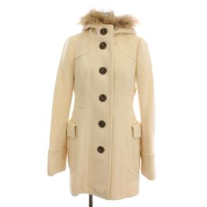 ウールコート ファー フード付き アウター 38 アイボリー 白 FNF16-784-02 /YM