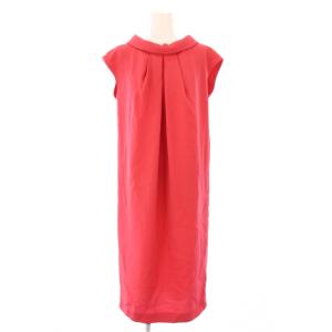タイトワンピース ミモレ ロング ノースリーブ ストレッチ 無地 ピンク /BB