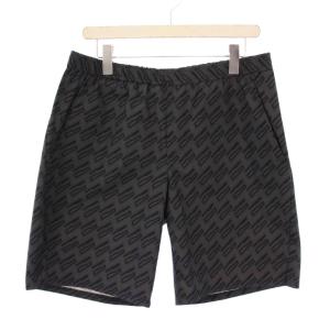 ショートパンツ ハーフパンツ イージー ウエストゴム 総柄 M グレー 黒 ブラック タグ付き /BB