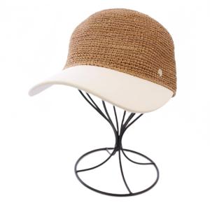 ビベット Vivette キャップ 帽子 ラフィア OS 白 茶 HAT50629 /BM