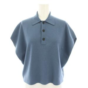 24SS ウールリサイクルポリエステルハイゲージニットスリーブレスポロ WOOL RECYCLE POLYESTER