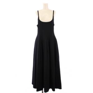 フレアワンピース リネン混 34 ブラック