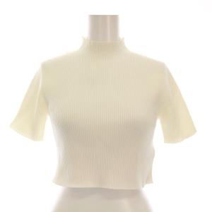 ニット カットソー 半袖 ショート丈 1 白 ホワイト ハイネック CF005KN068 /YM
