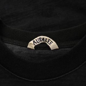 AURALEE STAND-UP TEE スタンドアップTシャツ 半袖 クルーネック 無地 3 黒 ブラック A8ST01SU