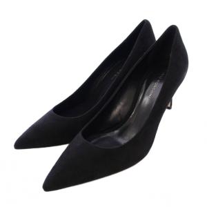 MILLY パンプス ポインテッドトゥ ハイヒール スエード ワンカラー 37 黒 ブラック /BB