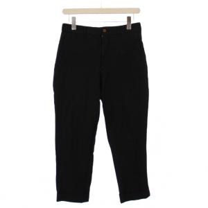 AD2017 スラックスパンツ ジップフライ ワンカラー 無地 XS 黒 ブラック DA-P026 /BB