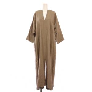 ワンピース リネン シルク混 1 ベージュ