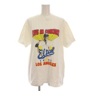 Tシャツ カットソー 半袖 M 白 ホワイト Elton John LIVE IN CONCERT BASEBALL