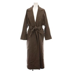 サイドスリットコート ロング ウール アウター 38 ブラウン 20020938220030 /YM