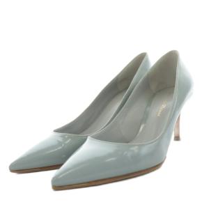 パンプス ポインテッドトゥ ヒール レザー 36 水色 ライトブルー 2677 7755 /AN27