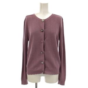 カーディガン 絹 シルク XS 紫 パープル ボタンデザイン違い M4007497 18 /AJ