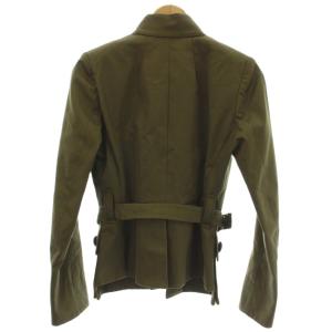 MARC JACOBS ミリタリージャケット 絹 シルク O 緑 グリーン カーキ オリーブ スタンドカラー ベルト付き 取り外し可能
