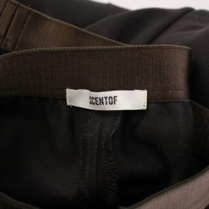 AP STUDIO SCENTOF ダブルギャバパンツ ワイド スラックス イージー ウエストゴム ウール 38 チャコールブラック