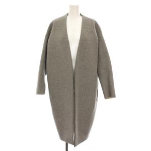ノーカラーコート ロング ウール アウター 36 グレー 300AA630-1480 /YM