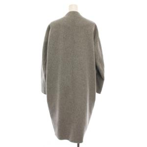 ENFOLD ノーカラーコート ロング ウール アウター 36 グレー 300AA630-1480 /YM