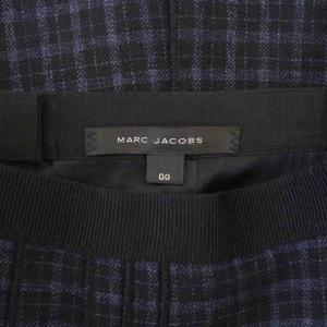 MARC JACOBS スカート ひざ丈 絹 シルク 00 黒 ブラック 紫 パープル チェック柄 W21523141 15 /AJ