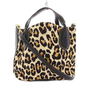 トートバッグ ショルダーバッグ 2WAY ヒョウ柄 レオパード キャンバス 黒 ブラック ベージュ /YM