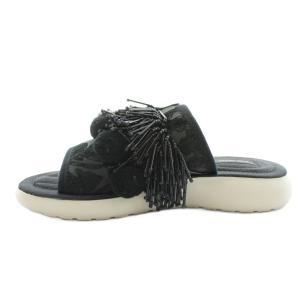 MARC JACOBS DAMASK エマーソン ポンポン スポーツ サンダル ビーズ装飾 36 黒 ブラック M9002037-001