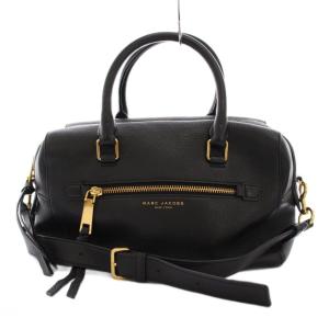 ハンドバッグ ミニボストン ショルダーバッグ 2WAY レザー 黒 ブラック /YM