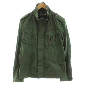 ミリタリージャケット ブルゾン ジップアップ ナイロン M 緑 グリーン D1F12-314-76 /KU