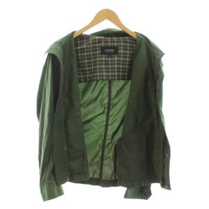 BURBERRY BLACK LABEL ミリタリージャケット ブルゾン ジップアップ ナイロン M 緑 グリーン D1F12-314-76 /KU