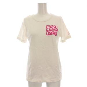 yamane Tシャツ カットソー 半袖 34 白 ホワイト ピンク EVISU WOMAN OSAKA