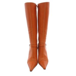 GINZA Kanematsu ロングブーツ ハイヒール 24.5cm オレンジブラウン ポインテッドトゥ /UO