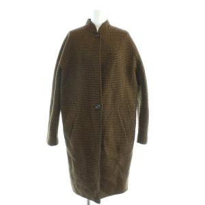 ステンカラーコート シングル 0 ブラウン 茶 ブラック 黒 リバーシブル 千鳥格子 ハウンドトゥース