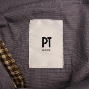 PT TORINO SUPER100'S GENTLEMAN FIT 千鳥格子 スラックスパンツ ジップフライ 48 ベージュ