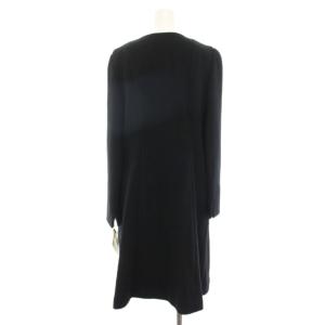 M'S GRACY ウールフリルノーカラーコート アウター ロング タグ付き アンゴラ 40 黒 ブラック TD-129530