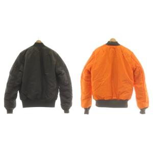 ALPHA INDUSTRIES MA-1 フライト ジャケット ミリタリー ジャンパー ブルゾン リバーシブル M カーキ オレンジ 0615-00-573-8335