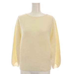 22AW パフスリーブ プルオーバー ニット セーター 長袖 ウール 38 アイボリー 白 10222816150