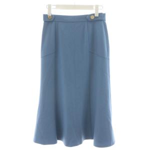 22AW フレアスカート ミモレ ロング ウール 36 青 ブルー 10222711230 /AN46