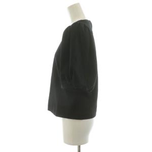 ANAYI 22AW コンパクトポンチパフスリーブプルオーバー カットソー 半袖 コットン 38 黒 ブラック 10222815070