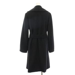 自由区 べランディ Bellandi ウールリバーロングコート アウター リボンベルト 38 黒 ブラック CCOWMCW0506