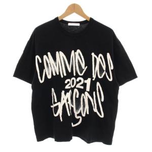 AD2021 Tシャツ カットソー プリント 半袖 黒 ブラック OHーT005 /YM