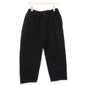 ELASTIC STUFF スラックスパンツ イージー ウエストゴム 無地 ワンカラー S 黒 ブラック