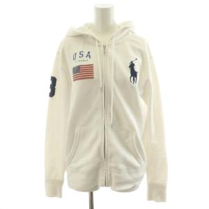 ビッグポニー パーカー ジップアップ ロゴ 刺繍 M 白 ホワイト 2116619820011018 /AN7