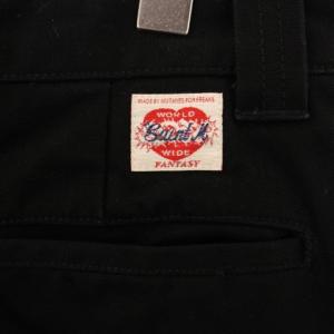 SAINTMICHAEL 23SS WIDE PANTS ワイドパンツ スラックス ジップフライ ロゴ ワンポイント S 黒 ブラック