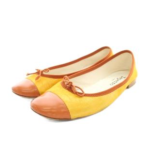 サンドリオン CENDRILLON バレエシューズ フラットシューズ レザー リボンモチーフ 38.5