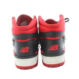 New Balance スニーカー ハイカット レザー US9 ブラック レッド BB650RBR