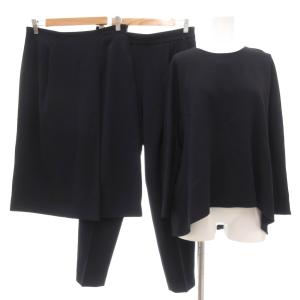 セットアップ 3点セット フォーマル ブラウス タイトスカート パンツ スラックス 36 38 紺 ネイビー