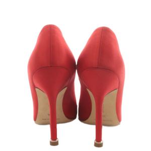 MANOLO BLAHNIK パンプス サテン 35.5 レッド