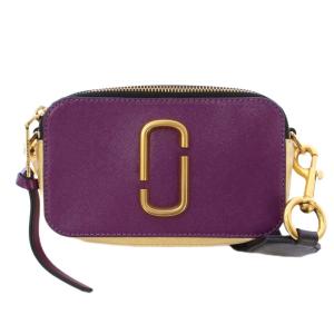 The Snapshot ザスナップショット ショルダーバッグ スクエア ロゴ 紫 パープル ゴールドカラー
