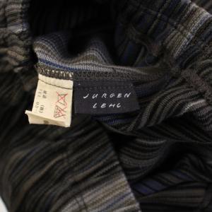 JURGEN LEHL フレアスカート イージー アシンメトリー ミモレ ロング ウエストゴム ストライプ柄 M マルチカラー