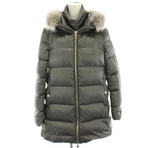 ダウンジャケット ナイロン ダブルジップ フェイクファー L グレー WWOWW24361-025 /HN