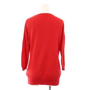 JOHN SMEDLEY ニットカーディガン 長袖 Vネック 薄手 ワンカラー 無地 L 赤 レッド /BB