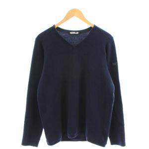 Donavan V-neck Sweater ニット セーター 長袖 ロゴ 刺繍 M 紺 ネイビー 19713
